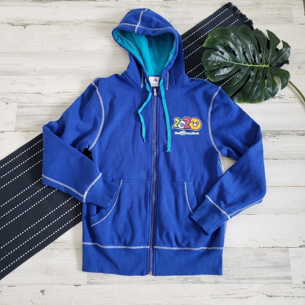 Disney| Full Zip Hoodie Sweatshirt 2020 Blue Size Small